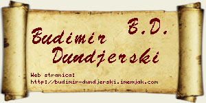 Budimir Dunđerski vizit kartica